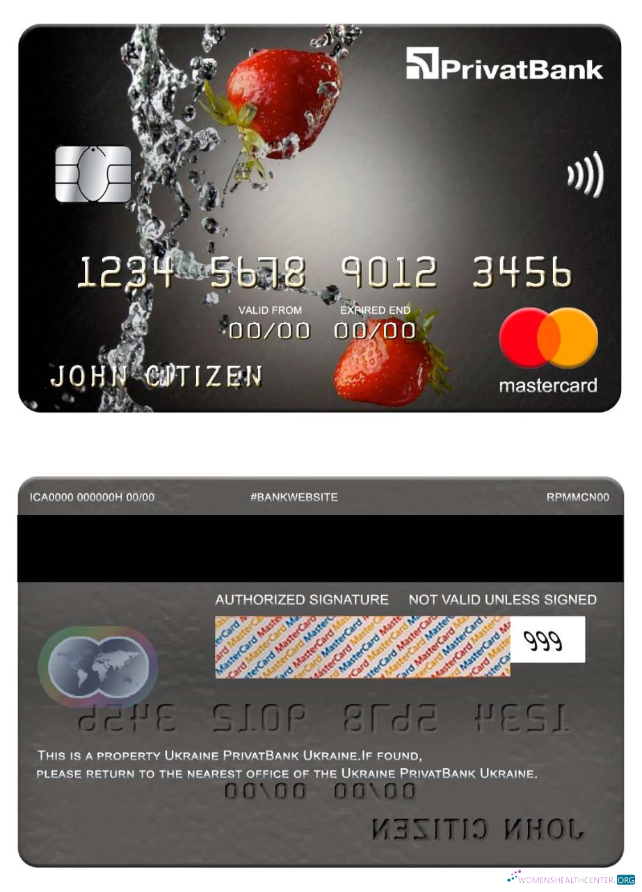 Download Ukraine PrivatBank mastercard Photoshop template